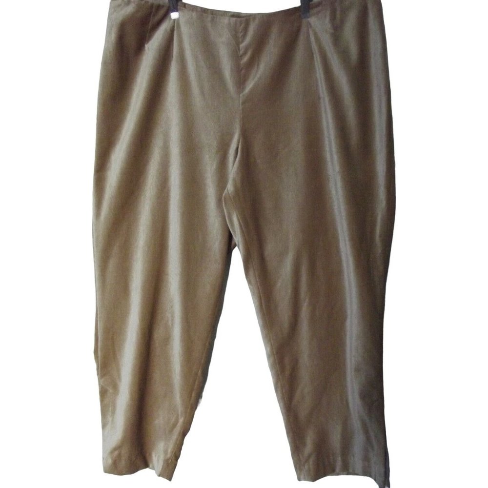 Emme Women's Plus Size 24 x 30" Latte Brown Textured  Corduroy Pants tan